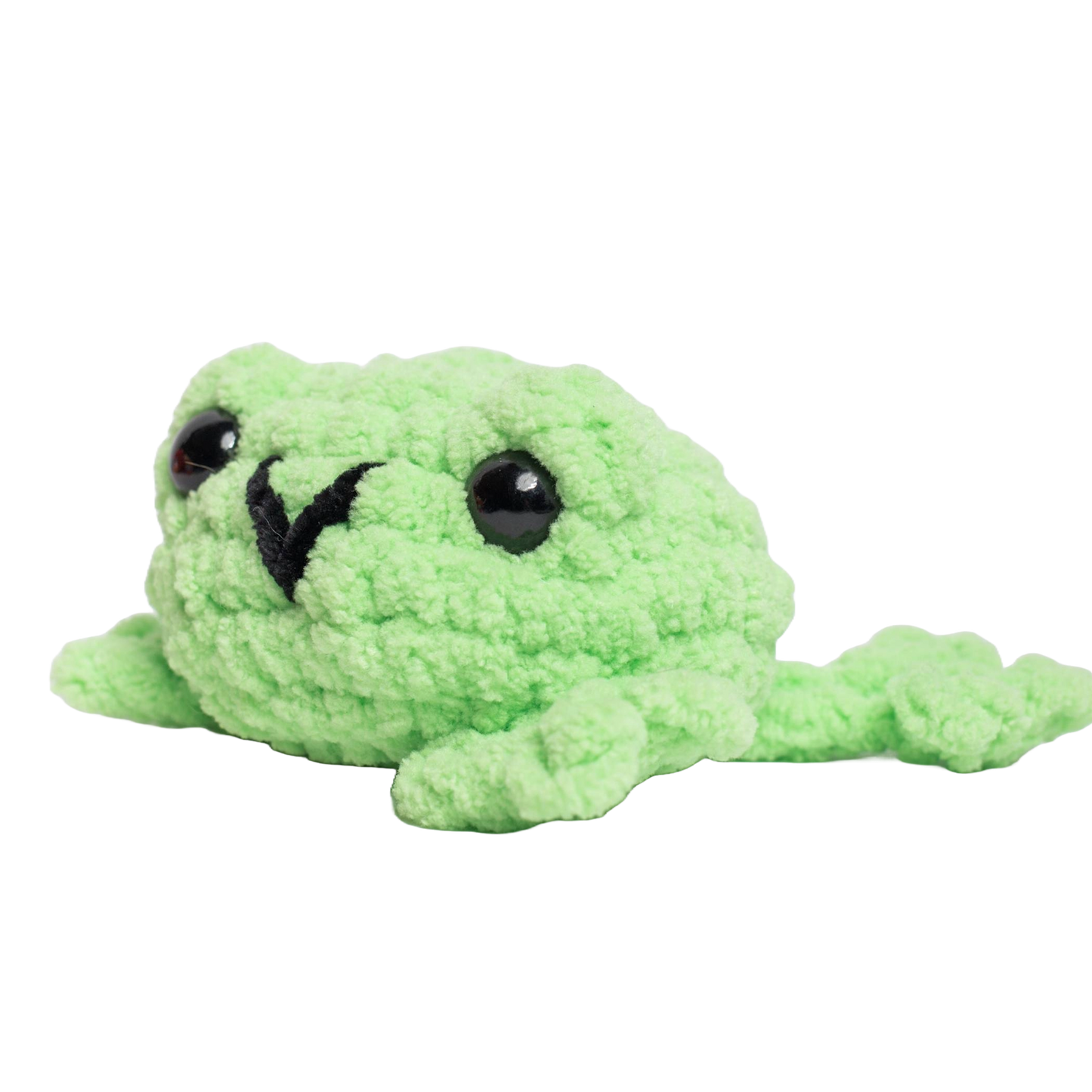 Fred the Flat Frog Crochet Plushie
