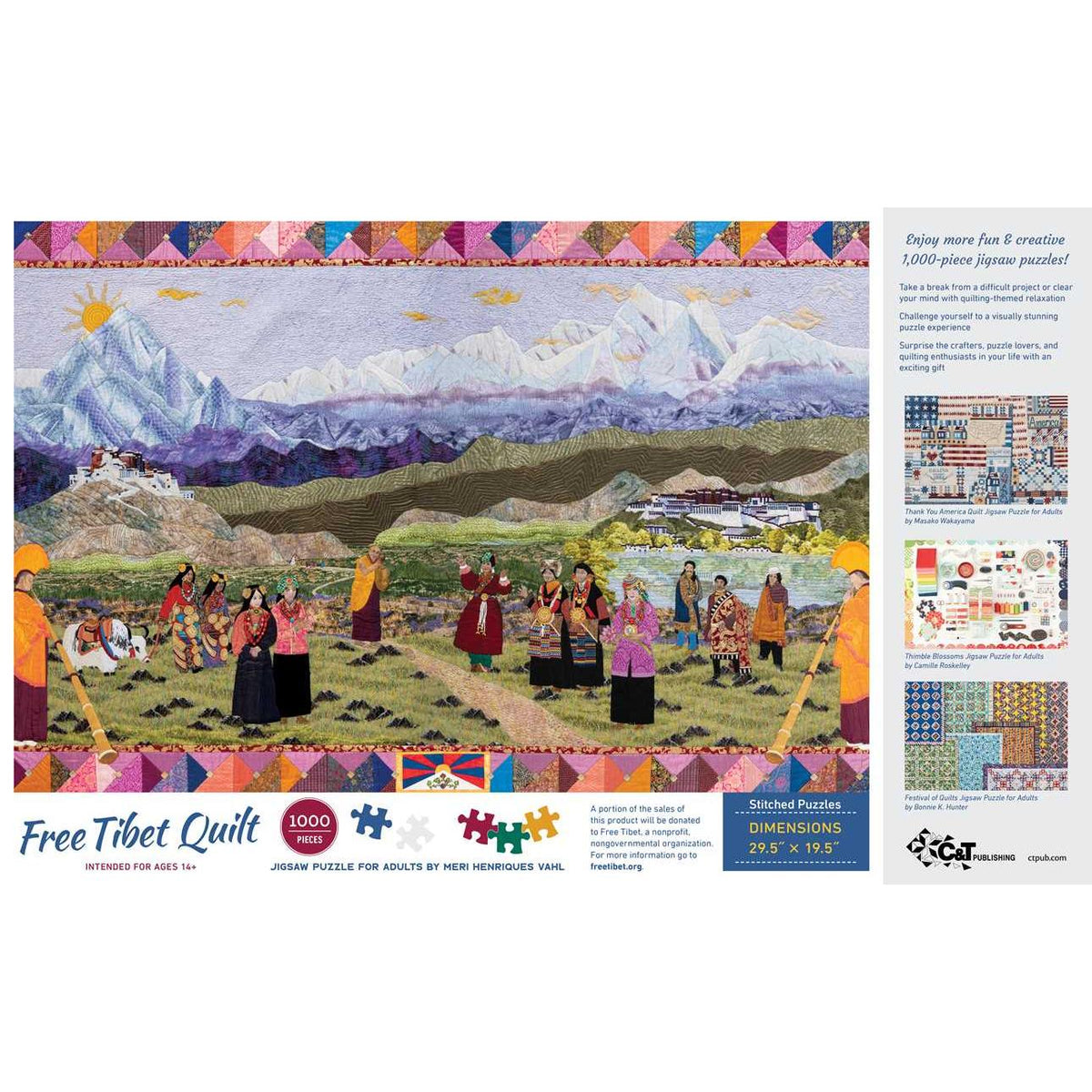 Free Tibet Quilt 1000 Piece Jigsaw Puzzle C&T