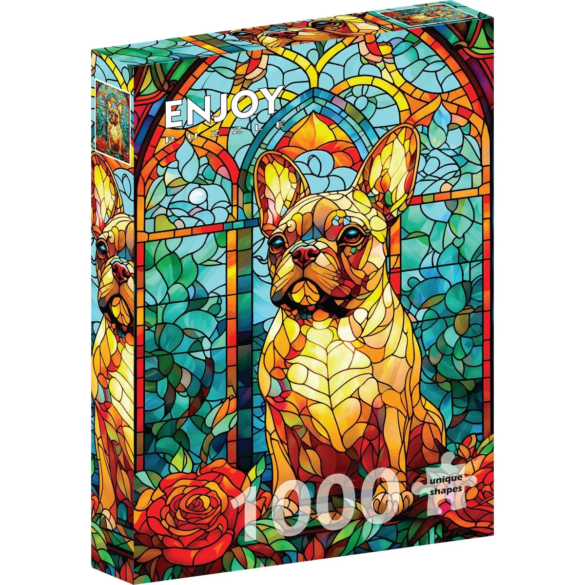 French Bulldog Stained Glass 1000 Piece Jigsaw Puzzle Enjoy