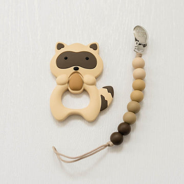 Raccoon Teether Set // Brown