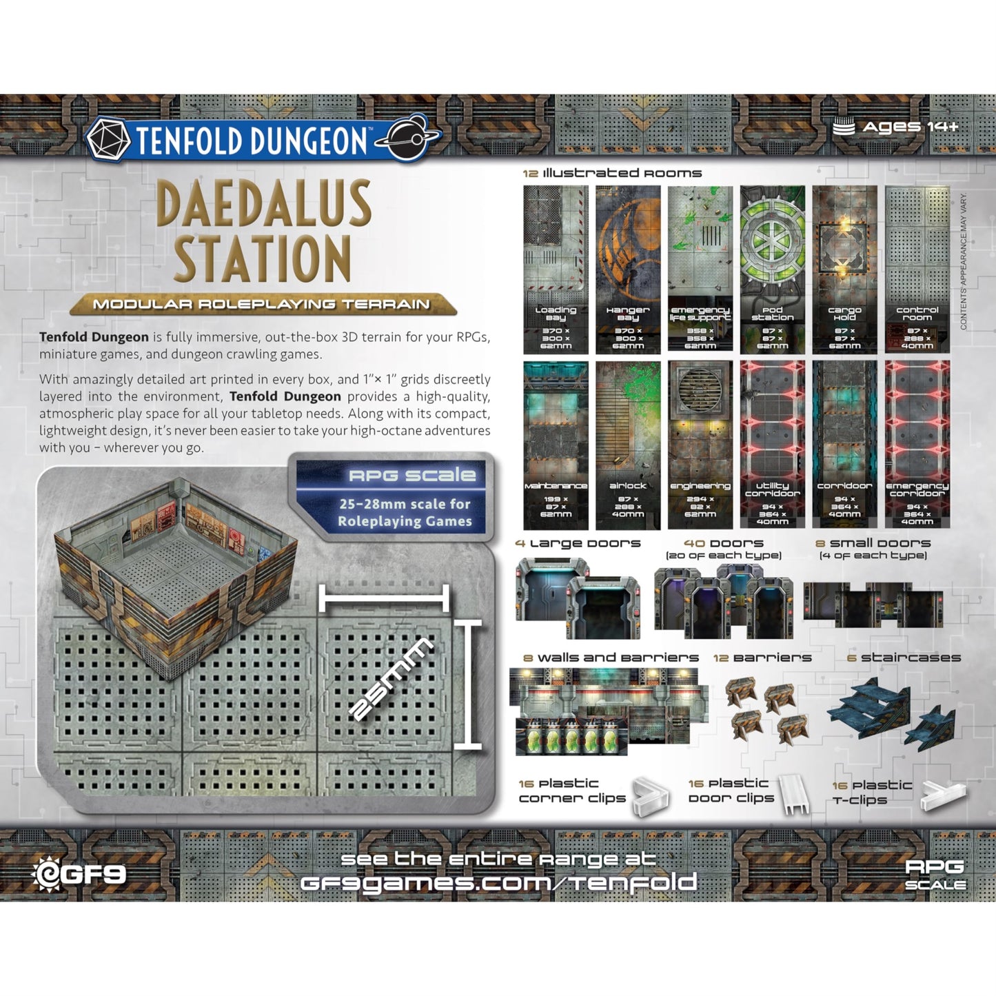 Gale Force Nine Tenfold Dungeon: Daedalus Station Board Game, Cardboard, Green, Model GF9TFD09