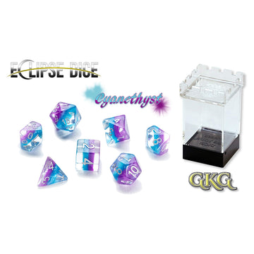 Gate Keeper Games Gkge0530 Cube Eclipse Cyanethyst Dice - Set Of 7
