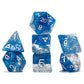 Gate Keeper Games Halfsies Dice: Glitter Edition - Blue - 7 Piece Dice Set