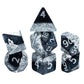Gate Keeper Games Halfsies Dice: Sparkle Edition - Glitter Black - 7 Piece Dice Set