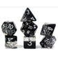 Gate Keeper Games Halfsies Dice: Sparkle Edition - Glitter Black - 7 Piece Dice Set