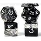 Gate Keeper Games Halfsies Dice: Sparkle Edition - Glitter Black - 7 Piece Dice Set