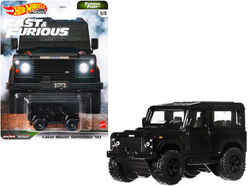 Land Rover Defender 90 With Sunroof Black ''Fast & Furious'' Series Diecast Model Car By Hot Wheels