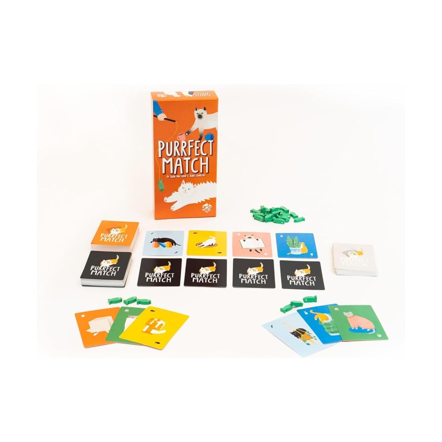 Greater Than Games Purrfect Match Card Game - Family-Friendly, 2-4 Players, Ages 8+, Cardboard, Multi, Model 230010