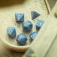 Gemstone Blue Lace Agate Eye Stone Hand Carved DND Dice Set