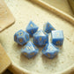 Gemstone Blue Lace Agate Eye Stone Hand Carved DND Dice Set