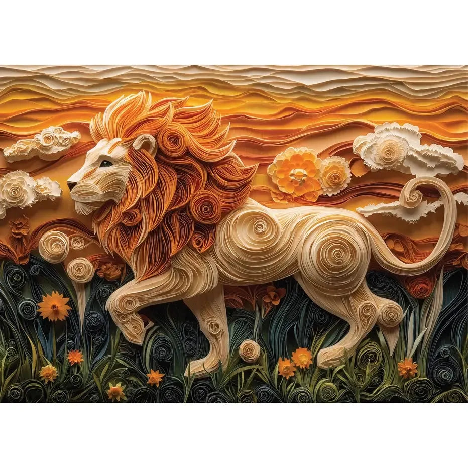 Golden Lion 1000 Piece Jigsaw Puzzle Final Piece