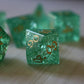 Green Lightning Cracked Glass DND Dice Set