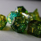 Green Poison Forge Fire Cracked Glass DND Dice Set