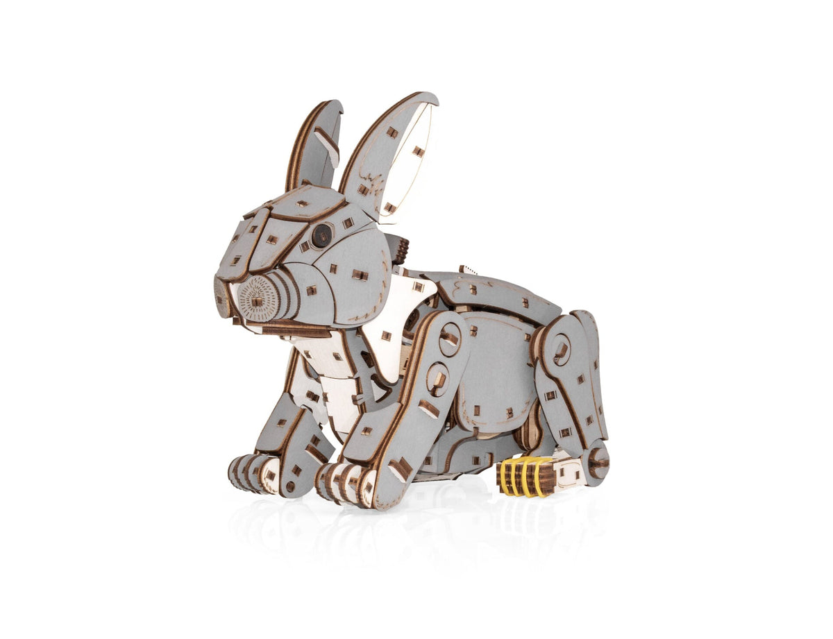 Grey Rabbit — Mechanical Wooden Model, 288 Pieces