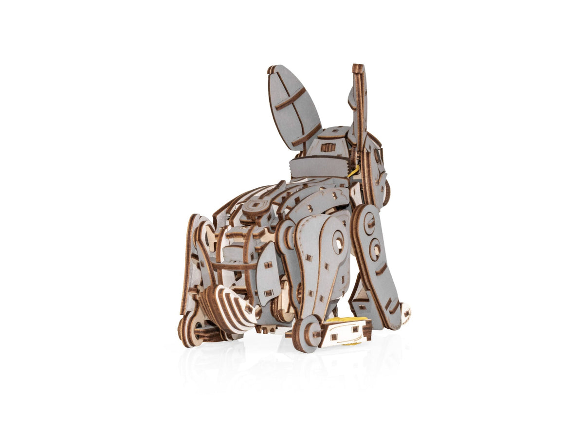 Grey Rabbit — Mechanical Wooden Model, 288 Pieces