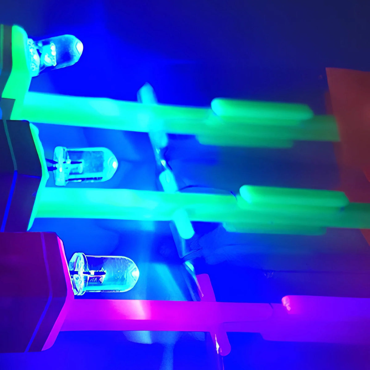 10PCS Outdoor Shining Rocket Flash LED Light Night Kids Luminous Slingshot Toys Shine Slingshot Elastic Helicopter Rotating Toy