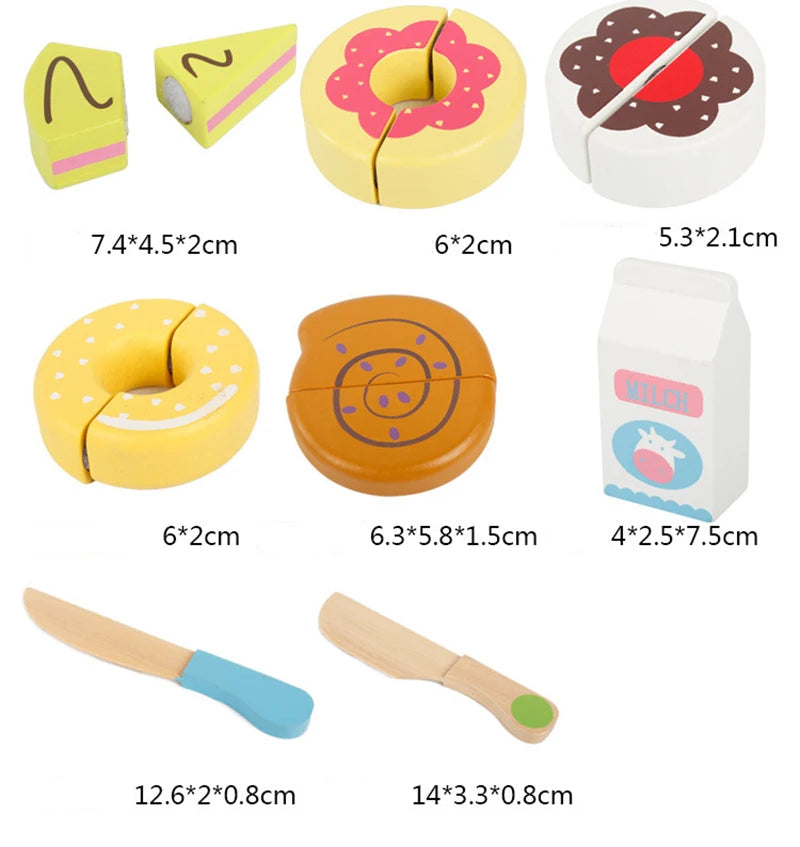 Simulation Kitchen Pretend Toy Wooden Classic Game Montessori Educational Toy For Children Kids Gift Cutting Fruit Vegetable Set