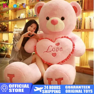 I LOVE YOU Bear Plush Toy – Huge Soft Stuffed Bear Doll for Kids & Gift