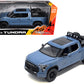 2023 Toyota Tundra TRD 4x4 Pickup Truck Cavalry Blue with Sunroof and Wheel Rack 1/24 Diecast Model Car