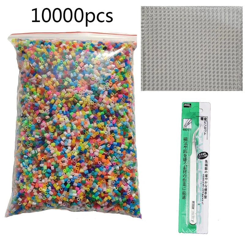 2.6mm Mini Hama Beads Fuse beads Set 1,0000pcs with Accessory Pegboard Puzzles Toy perler Toys for Children creative toys