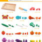 Simulation Kitchen Pretend Toy Wooden Classic Game Montessori Educational Toy For Children Kids Gift Cutting Fruit Vegetable Set