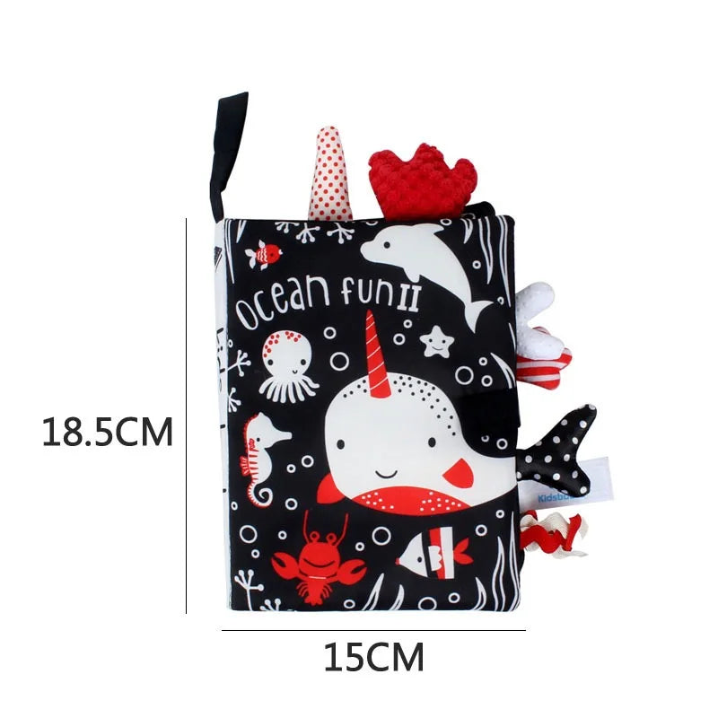 Hot Sale 0-36Month Baby Early Learning Educate Toy Tail Cloth Book Parent-child Interactive Sound Paper Puzzle Cloth Book Rattle