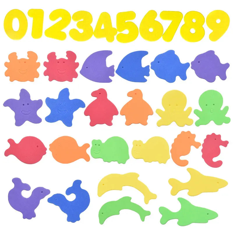 Bathtub Bathroom Education Learning Toys Foam Letters Alphanumeric Total Bubble Stickers Children's Puzzle DIY Toy Set 36Pcs New
