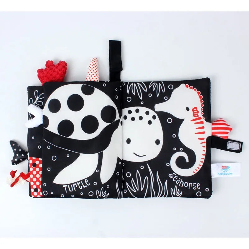 Hot Sale 0-36Month Baby Early Learning Educate Toy Tail Cloth Book Parent-child Interactive Sound Paper Puzzle Cloth Book Rattle