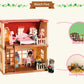 Simulation Kitchen Forest Family Small House Double Three- Story Villa Reindeer  Animal Model Girl Dollhouse Furniture Toy Gifts