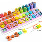 3D Preschool Children Educational Toys Wooden Montessori Arithmetic Magnetic Fishing Digital Shape Matching Building Block Toys