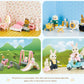 Simulation Kitchen Forest Family Small House Double Three- Story Villa Reindeer  Animal Model Girl Dollhouse Furniture Toy Gifts