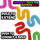 4 Pack Mini Pop Tube Sensory Fidget Toy Colorful Heavy-Duty  for Construction Building Educational Toys for Stress Autism ADHD