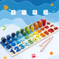 3D Preschool Children Educational Toys Wooden Montessori Arithmetic Magnetic Fishing Digital Shape Matching Building Block Toys