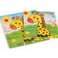 Hot Sale 12/9 PCS Puzzles Wooden Kids Baby Wood Cartoon Vehicle Animals Learning Educational Toys for Children Gift