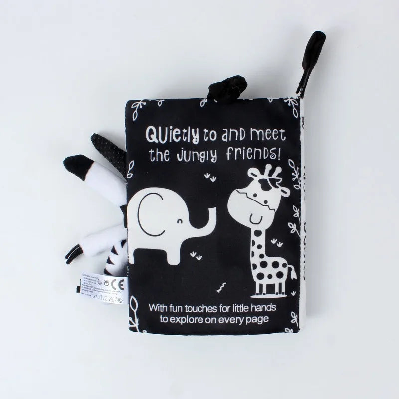Hot Sale 0-36Month Baby Early Learning Educate Toy Tail Cloth Book Parent-child Interactive Sound Paper Puzzle Cloth Book Rattle