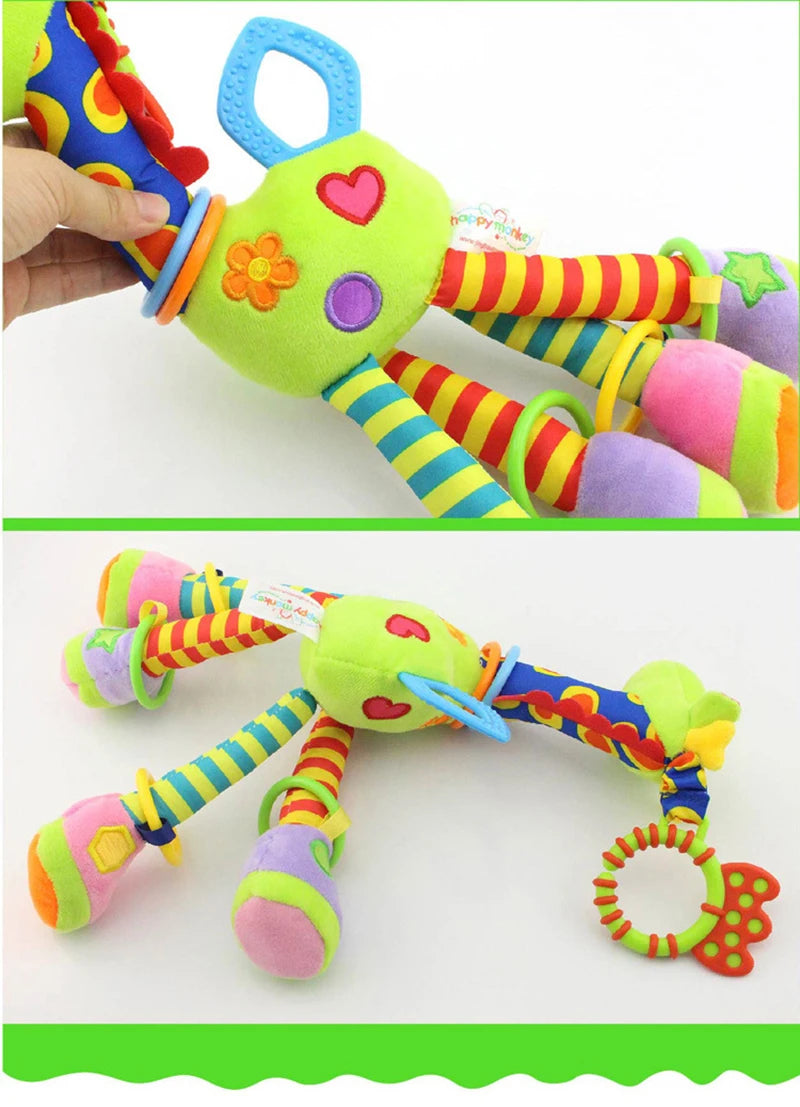 New Soft Cute Giraffe Animal Handbells Rattles Mobile Plush Infant Baby Handle Toys Hot Selling WIth Teether Newborn Baby Gifts
