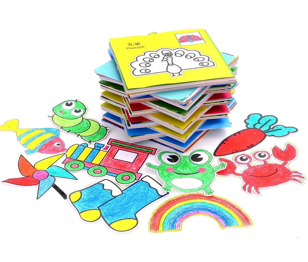 Paper-Cut Set Paper Cutting Scissor Skills Activity Cutting Book Kids Crafts Toys Kits Preschool with Child-Safe Scissors