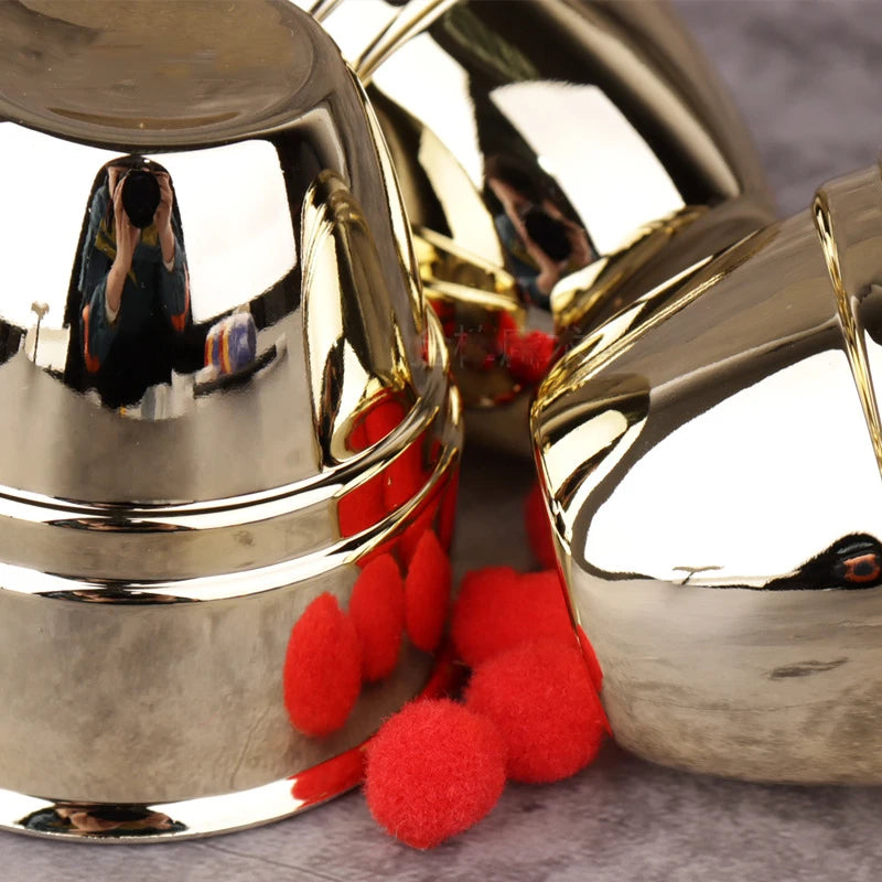 Large Size Magic Three Cups And Balls - Golden Magic Tricks Close Up Street Stage Magic Props Magician Magic Kids Toys Mentalism