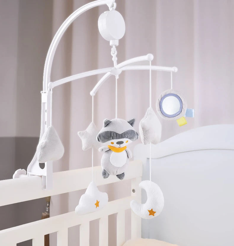 Animal Music Box Black and White Bed Bell Toy Baby Crib Rattles Baby Toys 0-12 Months Infant Clockwork Toy Mobile Newborn Toys