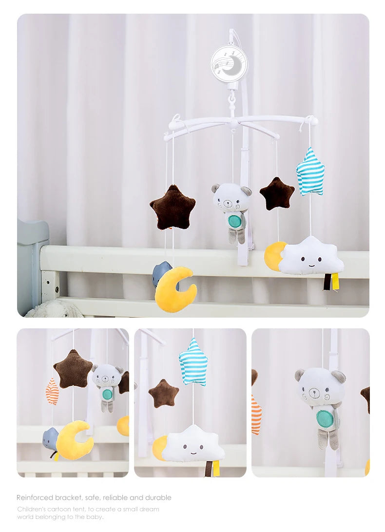 Animal Music Box Black and White Bed Bell Toy Baby Crib Rattles Baby Toys 0-12 Months Infant Clockwork Toy Mobile Newborn Toys