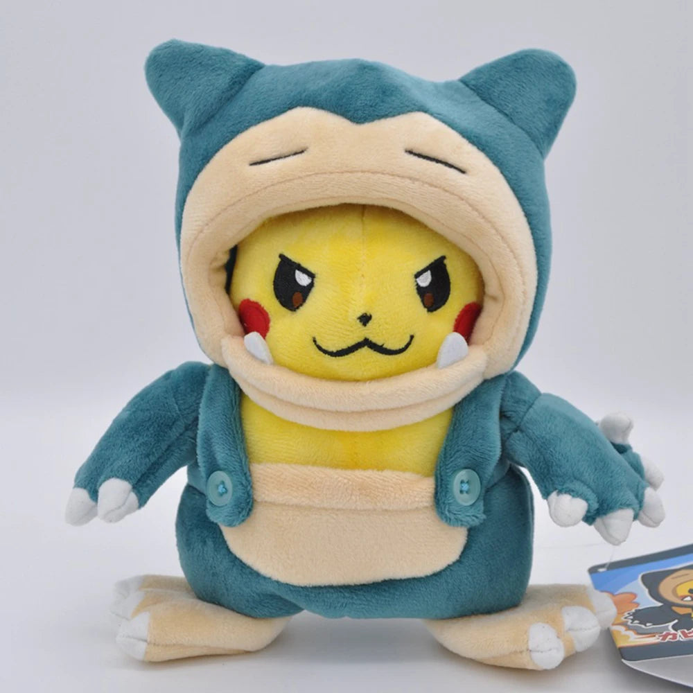 Cos Eevee Pikachu Cosplay Plush Toy Charizard Peluche Snorlax Garchomp Tyranitar Hydreigon Stuffed Animal Doll Plushies Toy Gift