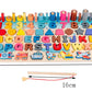 3D Preschool Children Educational Toys Wooden Montessori Arithmetic Magnetic Fishing Digital Shape Matching Building Block Toys