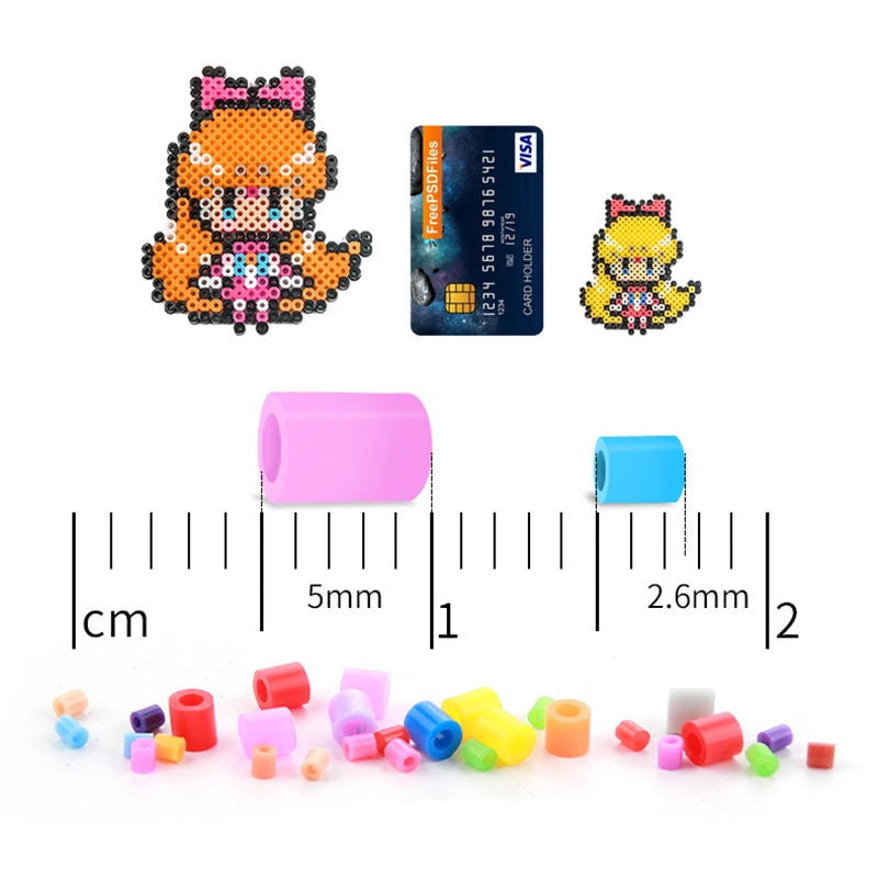 2.6mm Mini Hama Beads Fuse beads Set 1,0000pcs with Accessory Pegboard Puzzles Toy perler Toys for Children creative toys