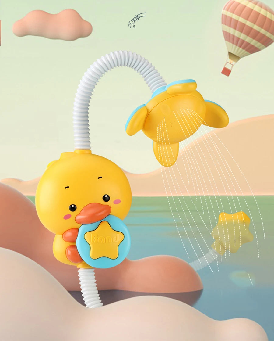 QWZ New Bath Toys Baby Water Game Duck Model Faucet Shower Electric Water Spray Swimming Bathroom Baby Toys For Kids Gifts