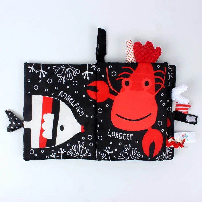 Hot Sale 0-36Month Baby Early Learning Educate Toy Tail Cloth Book Parent-child Interactive Sound Paper Puzzle Cloth Book Rattle