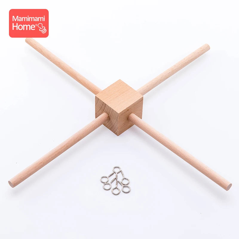 1Set Baby Mobile Hanger Baby Wooden Mobile Crib Hanger Frame Mobile DIY Crafts Frame Mobile Holder Newborn Gifts Children'S Good