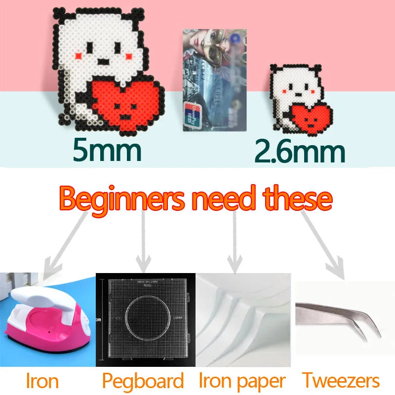 2.6mm/1000pcs Bag Mini Perler Hama Beads Iron Beads for Kids Diy Puzzles High Quality Handmade Gift Toy