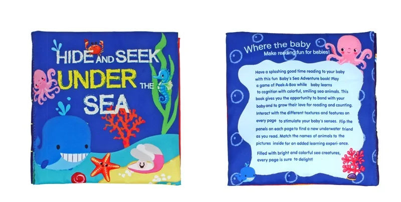 Hot Sale 0-36Month Baby Early Learning Educate Toy Tail Cloth Book Parent-child Interactive Sound Paper Puzzle Cloth Book Rattle