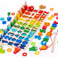 3D Preschool Children Educational Toys Wooden Montessori Arithmetic Magnetic Fishing Digital Shape Matching Building Block Toys