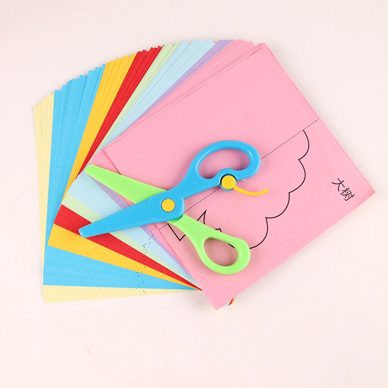 Paper-Cut Set Paper Cutting Scissor Skills Activity Cutting Book Kids Crafts Toys Kits Preschool with Child-Safe Scissors